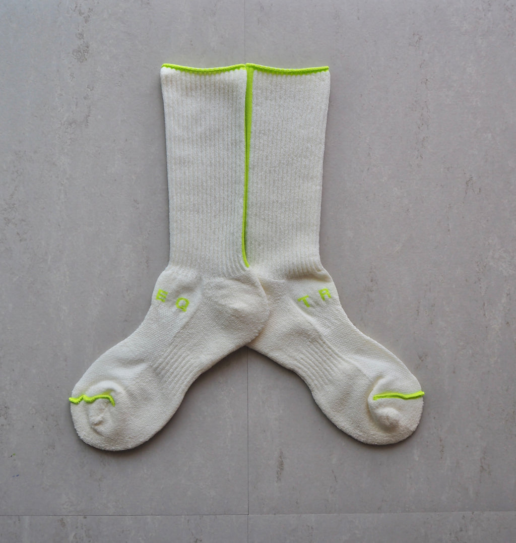 Stock Sock+ WASHI×WOOL / Crew［美濃和紙 × 尾州メリノウール］<白/HAKU>　