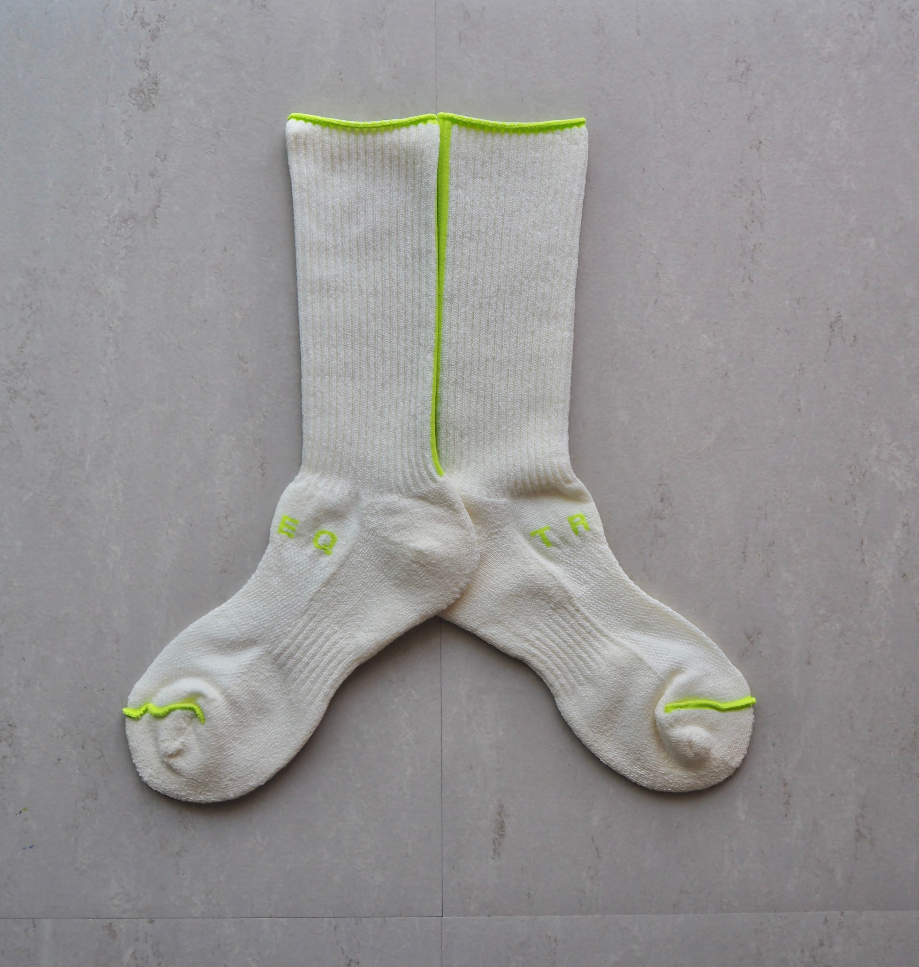 Stock Sock+ WASHI×WOOL / Crew［美濃和紙 × 尾州メリノウール］<白/HAKU>　