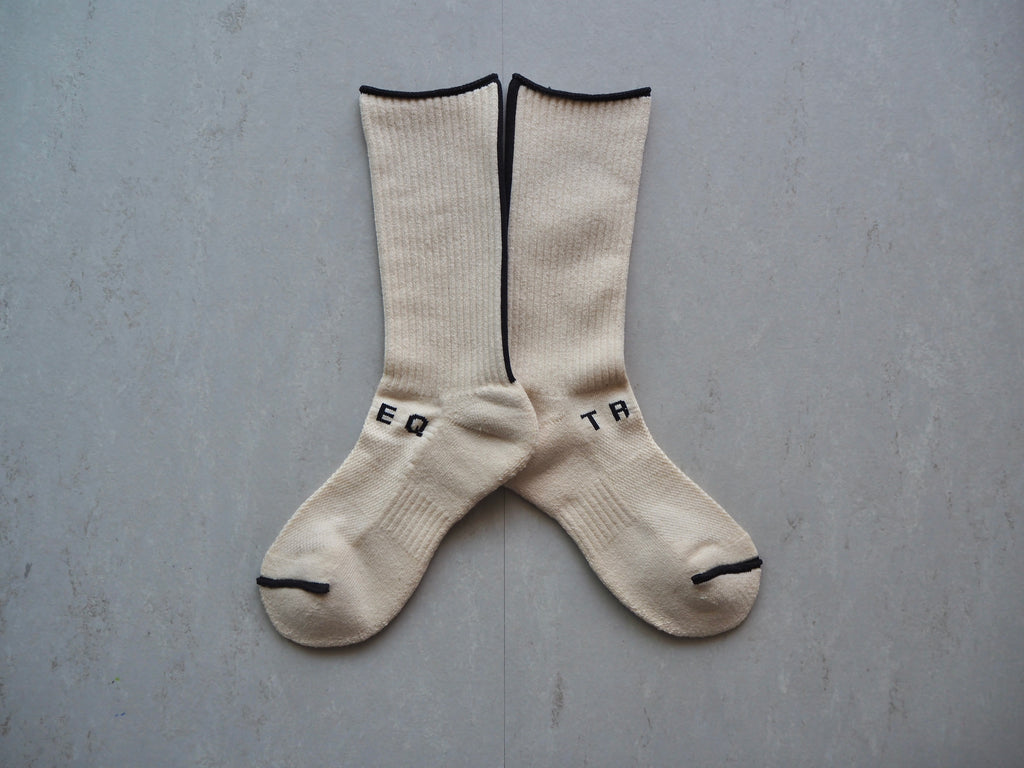 Stock Sock WOOL×COTTON / Crew ［メリノウール×コットン］<ブラック>　