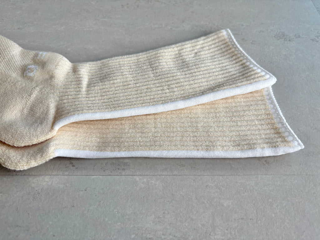 StockSock＋ WOOL×COTTON / Crew ［メリノウール/ジャスパー×コットン/アルティメイトピマ］<ホワイト>