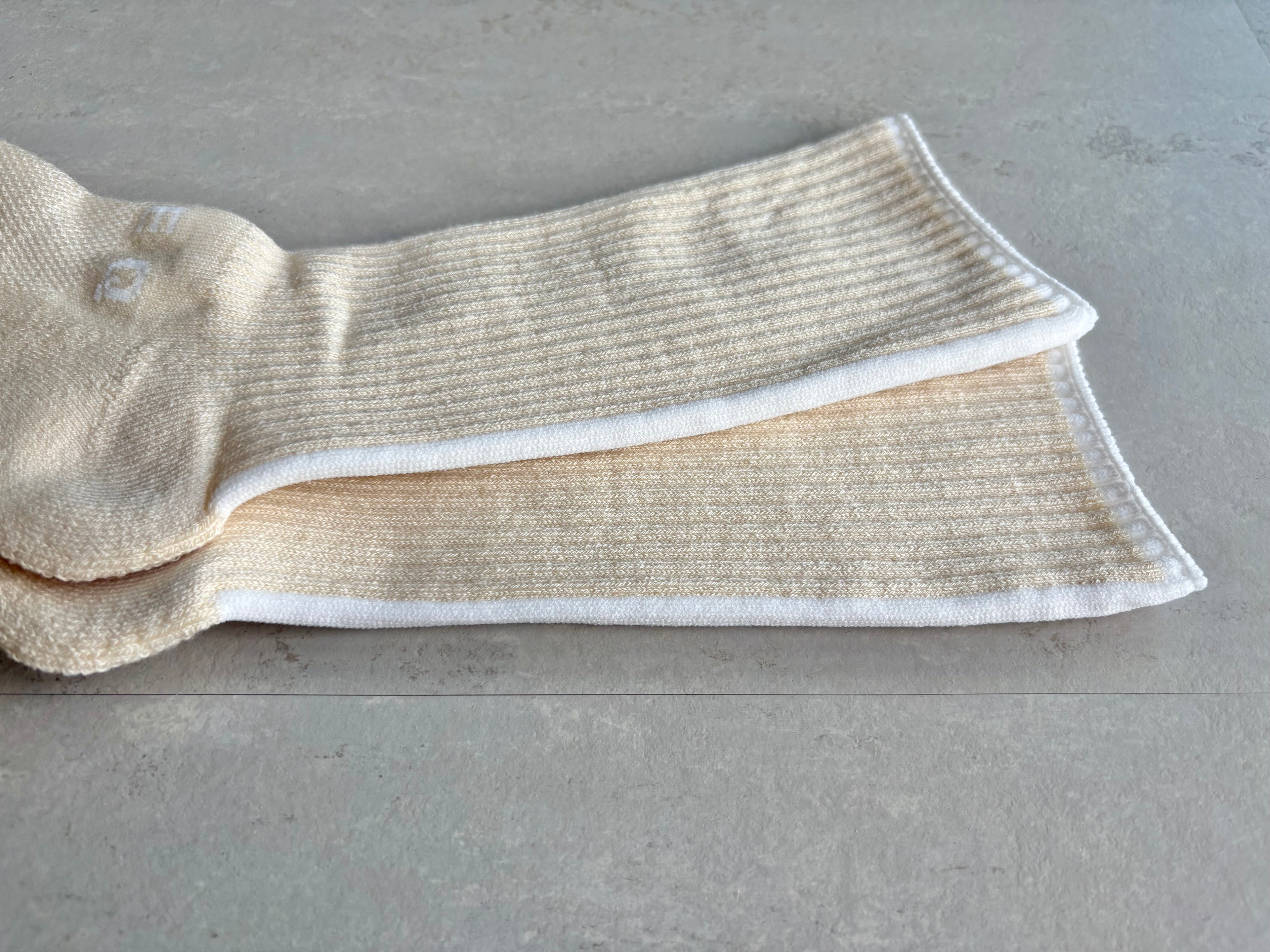 StockSock＋ WOOL×COTTON / Crew ［メリノウール/ジャスパー×コットン/アルティメイトピマ］<ホワイト>