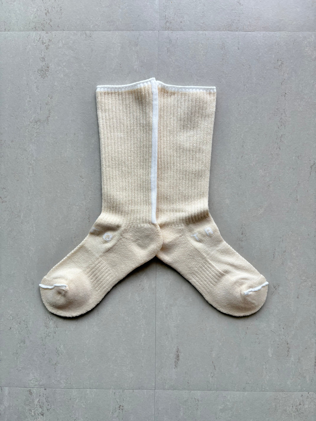 StockSock＋ WOOL×COTTON / Crew ［メリノウール/ジャスパー×コットン/アルティメイトピマ］<ホワイト>